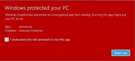 Warnung im SmartScreen Filter Warnung im SmartScreen Filter