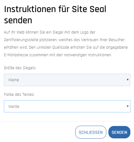 Paramater des Siegels Paramater des Siegels